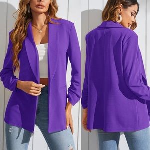 Shawl Collar Oversized Blazer jacket purple